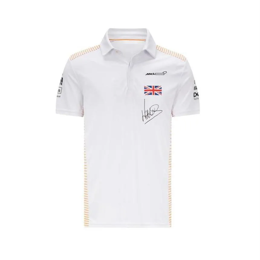 2021 Summer F1 Polo Formula One Racing Suit Polo T-shirt à revers de grande taille peut être personnalisé avec le même tissu Lando Norris288E