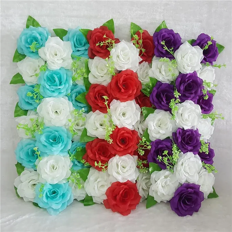 Decorative Flowers 1pcs Simulation Rose Silk Flower Wall Wedding Decoration Road Lead Artificial Stand Platform Wreath