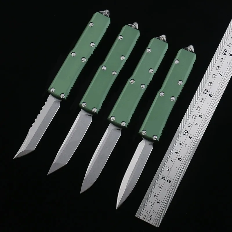 DQF Version Green 85 Kniv D2 Steel Blade Anodizing T6-6061 Aviation Aluminiumlegering utomhus Kamp Taktiskt överlevnadsverktyg Camping Fick Knives