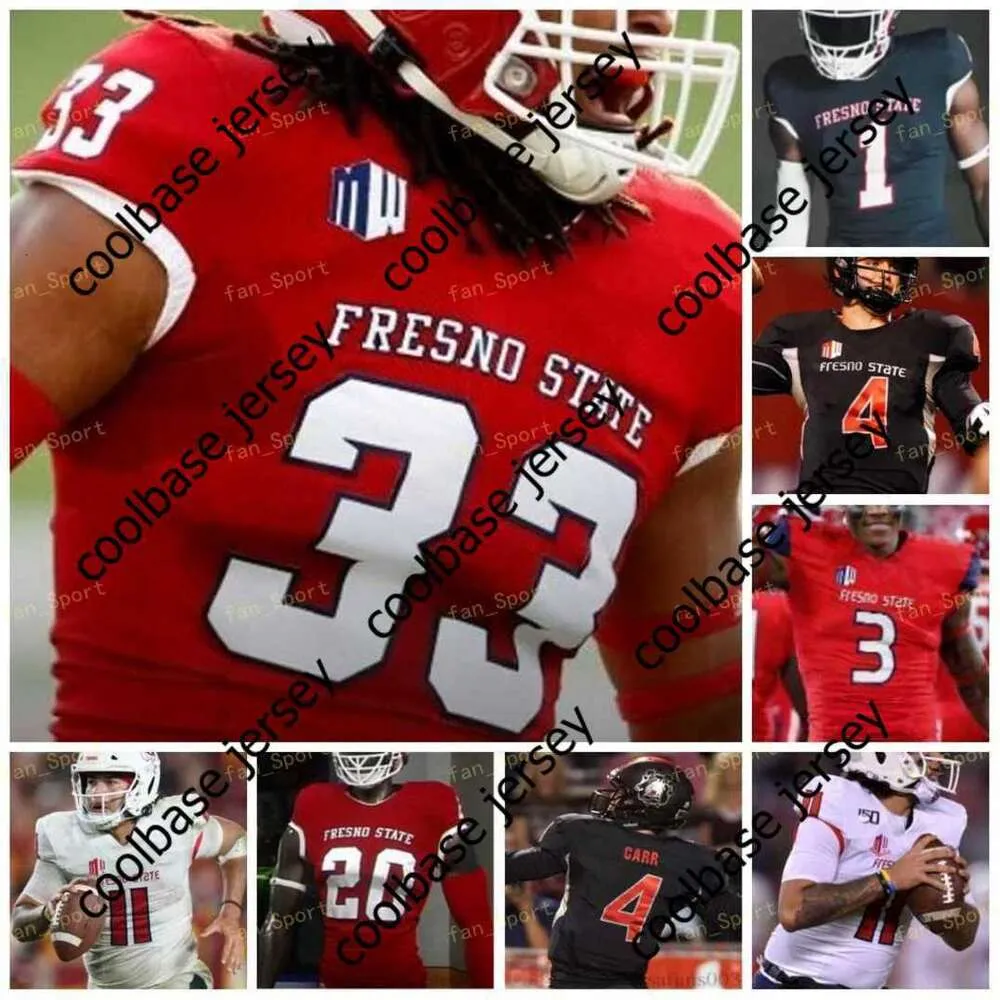 Custom 2021 Fresno State Football Jersey NCAA College 12 Trent Dilfer 9 Jake Haener 6 Ben Wooldridge 11 Josh Kelly 85 Erik Brooks 99 David Perales