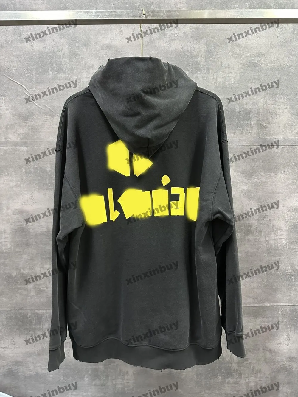 Xinxinbuy Men Designer Hoodie Sweatshirt 24SS Destroy Paris Letter Print Label Long Sleeve Women Black M-3XL