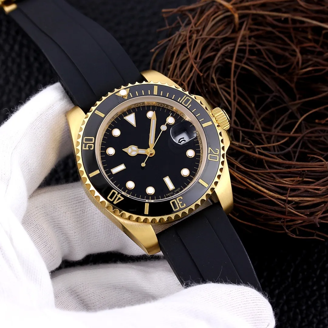 Mens Watch Designer Submarin Watches 41mm Automatiska mekaniska keramiska klockor Rem Justerbart mode Lysande armbandsur Montre de Luxe Watch