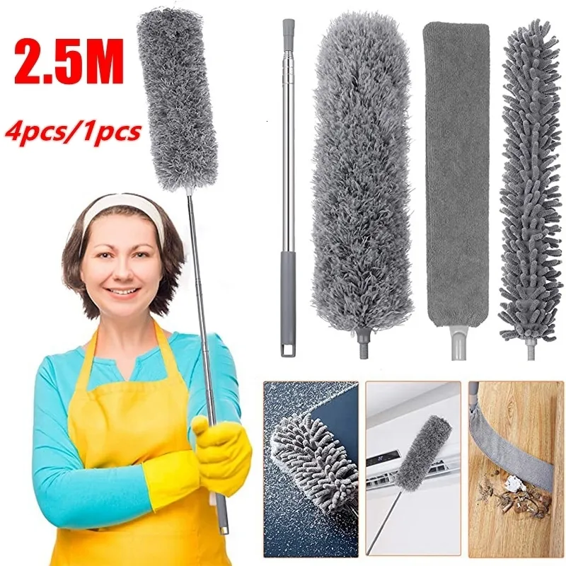 Dusters Microfiber Duster Uzatılabilir Temizlik Fırçası Teleskopik Catcher Akarlar Boşluk Tozu Çıkarma Ev Temizleme Araçları 1 4 2 5M 230919