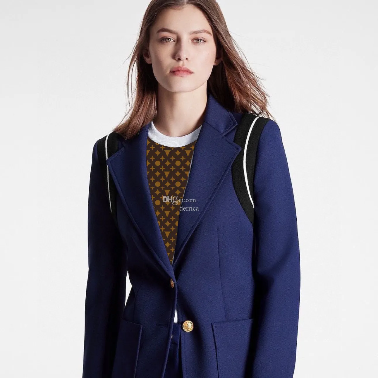 Costume de créateur pour femmes, blazer, veste, manteau, vêtements, printemps, lettres L, haut en V