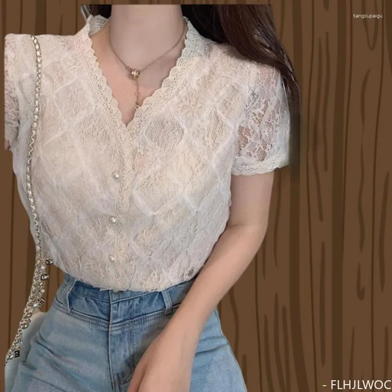 Bluzki damskie 2023 Summer Słode słodkie topy S Women Korean Japan Preppy Style Girl