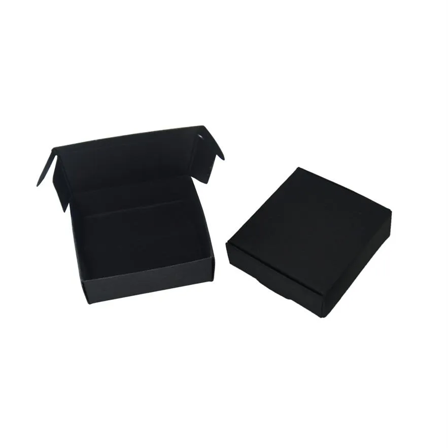 6 5 6 2cm 50Pcs Lot Black Gift Carton Kraft Paper Box Wedding Party Candy Box Party Favors Soap Storage Boxes Jewelry Package Box212j