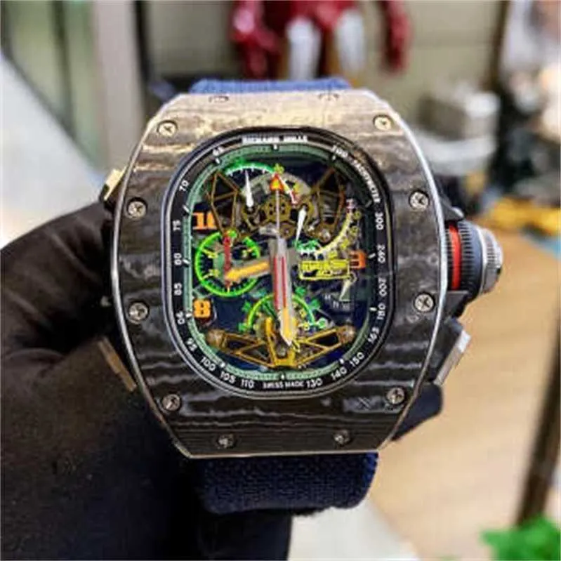Automatyczne Richarmilles Watch Automatyczna instrukcja mechaniczna mechaniczna 50 mm samolot Oficjalne kabinę Watche Out RM5202 Global L.