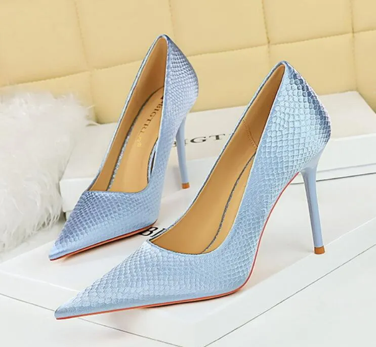 BIGTREE Shoes Sky Blue Woman Pumps Fashion Wedding Shoes Sexy High Heels Luxury Banquet Shoes Stilettos Heels Lady