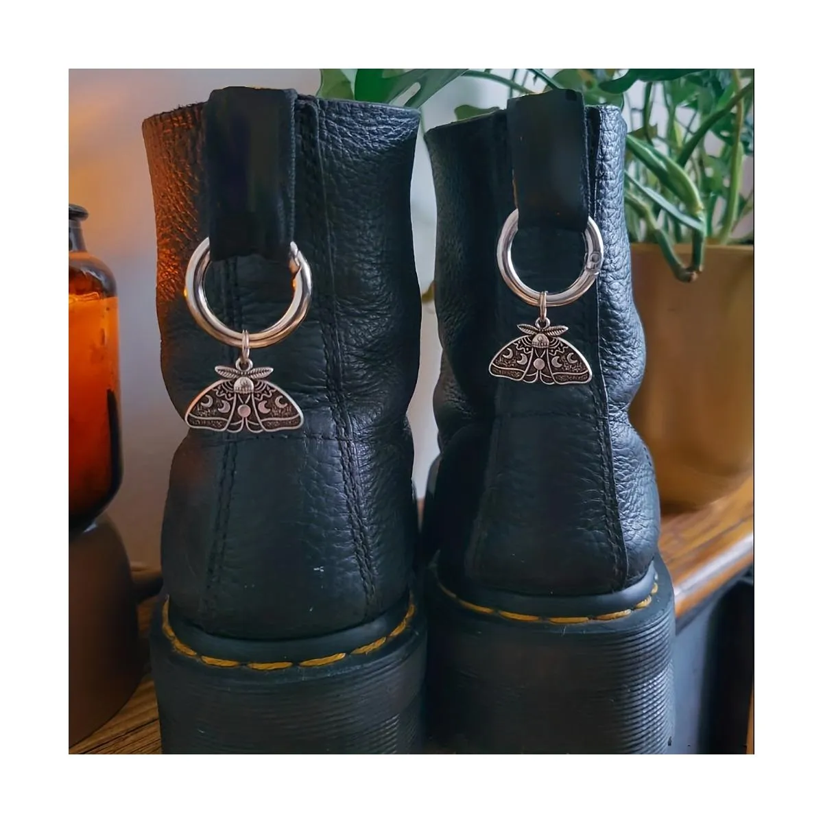 Acessórios de peças de sapato borboleta lua charme sapatos encantos para botas estilo punk entrega direta otqto