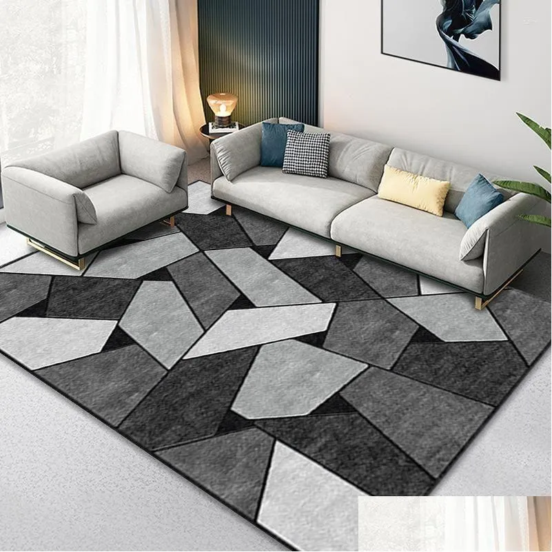 Tapis Nordic Marbre Géométrie Adolescent Chambre Décoration Pour Salon Chambre Tapis Tapis Antidérapants Tapis Lavables À La Maison Livraison Directe Gar Dho8R