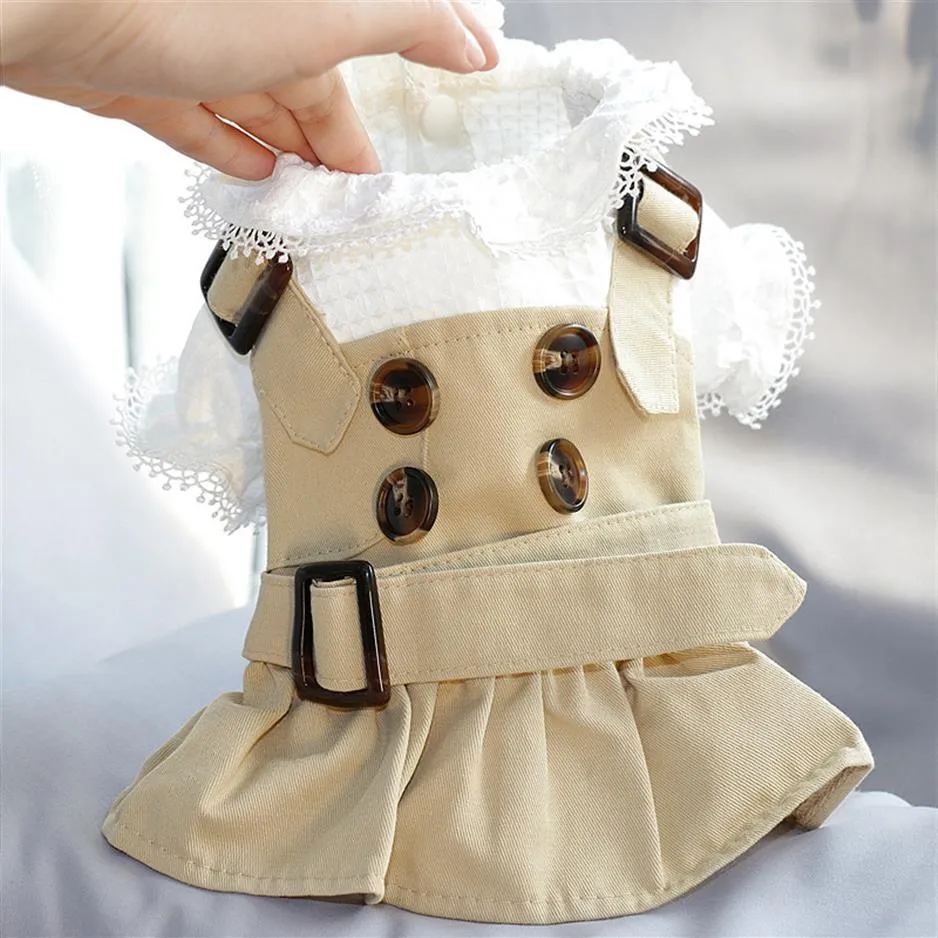 Spirng Vestiti estivi per cani Bello trench Cappotto Vestiti caldi per cani di piccola taglia Costumi Giacca Cucciolo Camicia Cani Animali domestici Abiti Y01289k