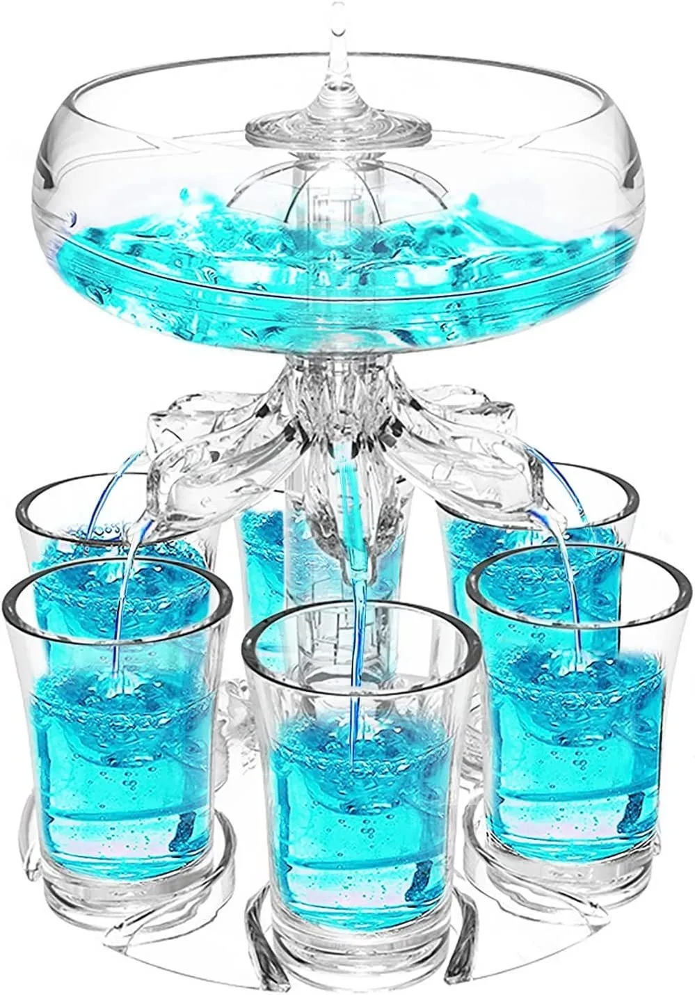 Outils de bar Distributeur de boissons de fête avec 6 verres Ensemble support acrylique Outil de jeu de boisson Rassemblement de famille Verre à vin 230919