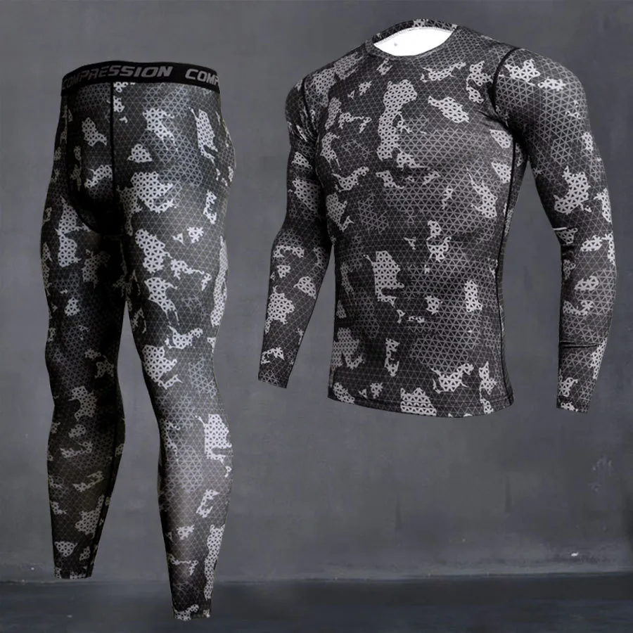 Men's Thermal Underwear Men's Camouflage Thermal Underwear Set Long Johns Winter Thermal Underwear Base Layer Men Sports Compression Long Sleeve Shirts 230919