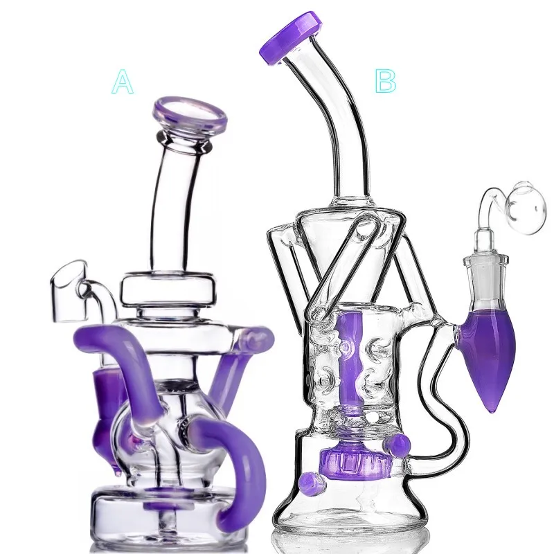 Fumer narguilé 10 pouces de hauteur violet rose vert lavande = Fab Egg Recyler verre eau Bong Dab Rigs 14.4MM Banger