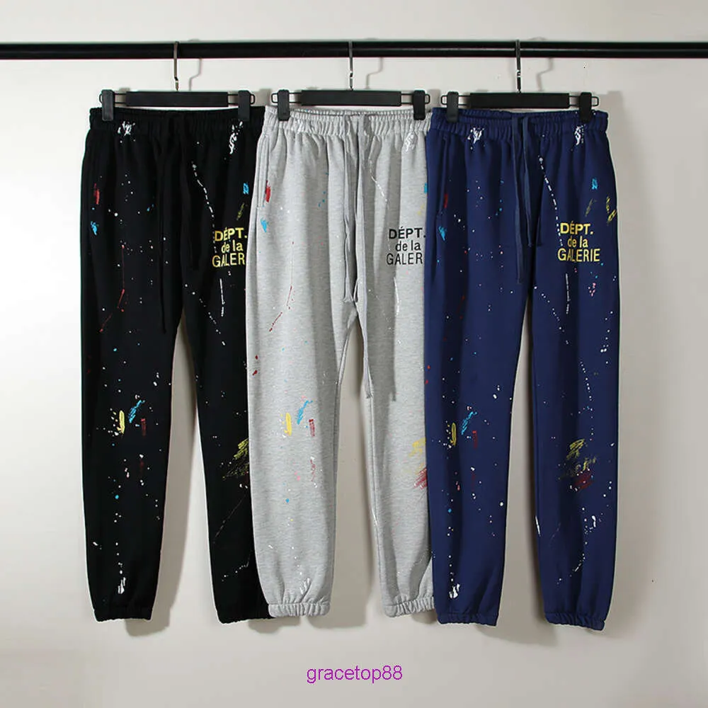 7fgo Designer de Moda 2023 Calças Masculinas Galerie Dept Speckle Pintadas à Mão Graffiti High Street Relaxado Casual Leggings e Pelúcia Feminina