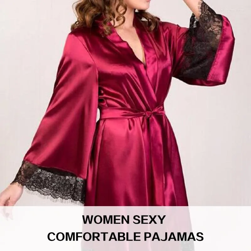 Silk Sleepwear Gowns Set Bathrobe Robe Night Dress For