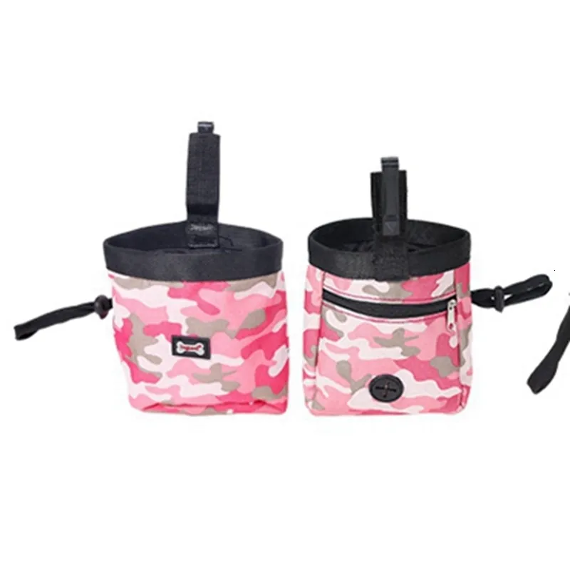 Bols pour chiens Mangeoires Camouflage Sac de dressage pour animaux de compagnie Sortie Snack Poches professionnelles Multifonctionnel Peut être chargé avec des sacs à ordures 230919