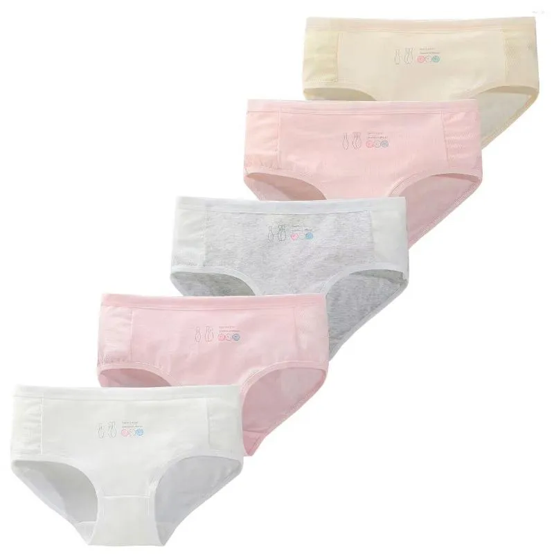 Calcinha 5PC Meninas Rendas Menina Roupa Interior Crianças Algodão Lingerie Underpant Adolescentes 8-16 Anos