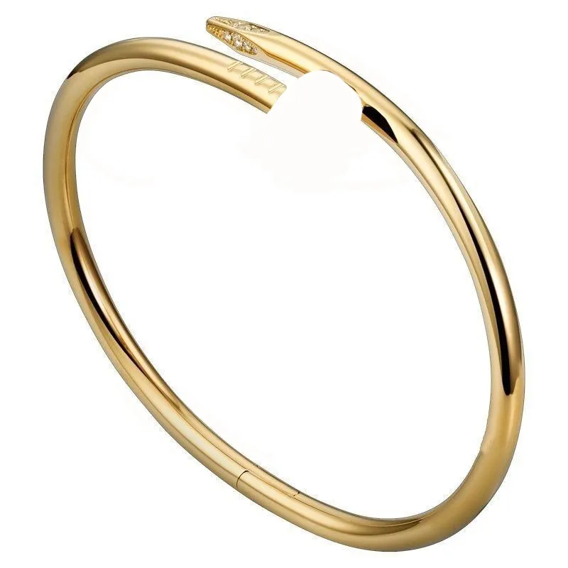 Love Gold Armband Nail Armband Designer Bangles For Women Mens rostfritt stållegering Armband18K Pläterad Gold Silver Rose Jewelry Diamond Armband 2024