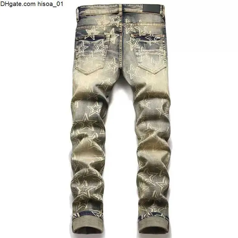 2022ss mens designer ripped jeans hip-hop high street fashion Top Quality Fashion stitching cycling motorcycle embroidery close-fitting slim pencil pants