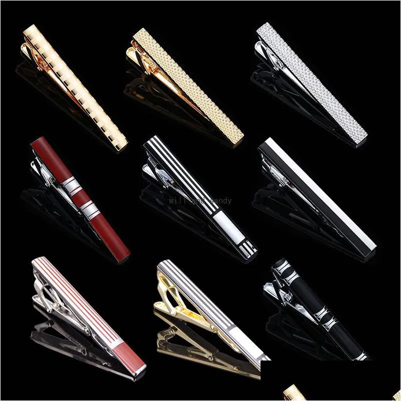 Tie Clips Copper Stripe Plaid Shirts Top Dress Business Suits Bar Clasps Neck Links Fashion Jewelry For Men Gift Will And Sandy Drop D Dh8Ut