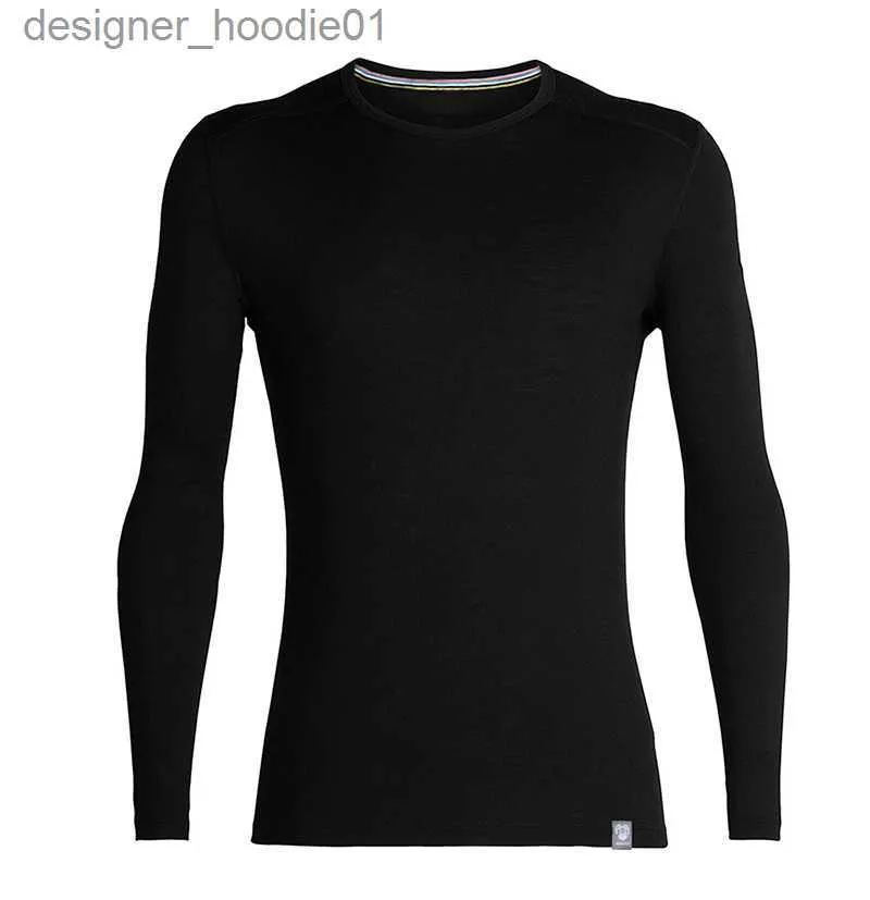 Kvinnors termiska underkläder 100% Merino Wool Base Layer Men Thermal Long Sleeve Shirt 180G Lätt merino Wool Thermal Underwear Top Everyday Baselayer L230919