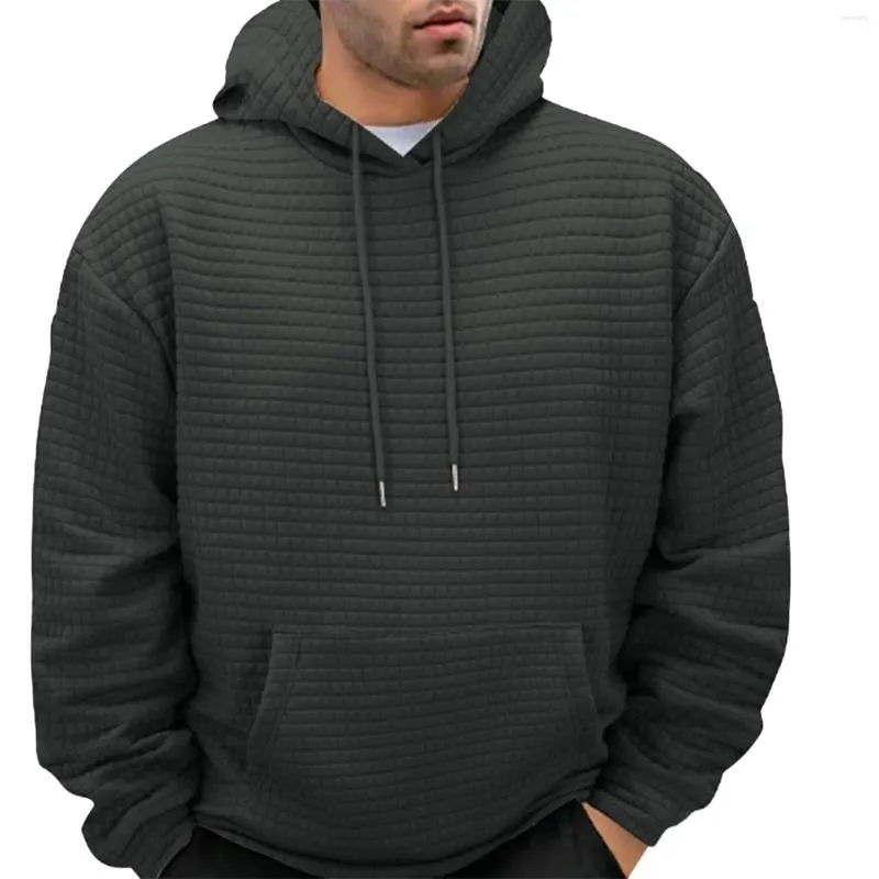 Mens Lightweight Hooded Pullover Sweatshirt With Pocket 2023 Solid