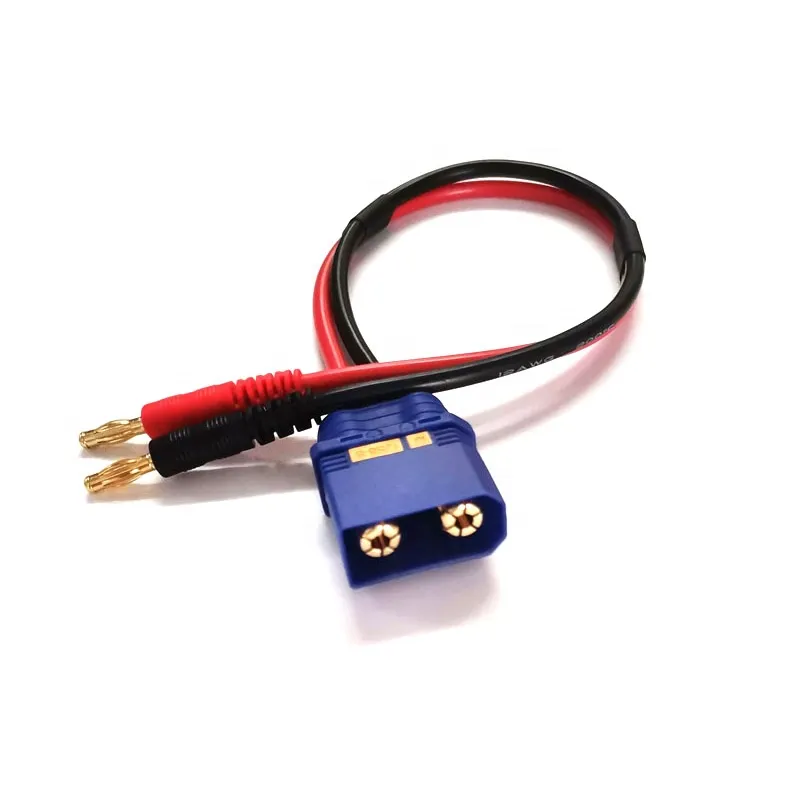 Connecteur anti-étincelle QS8-S vers fiche banane de 4mm, câble de chargeur 12awg 20CM, adaptateur de câble de Charge QS8 pour batterie Lipo de Drone RC à monter soi-même