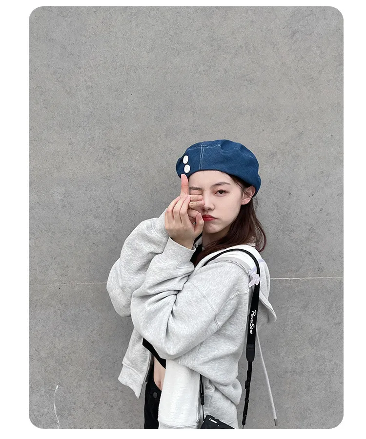 CPH BERET / 8 PANEL DENIM　 　【未開封】sizeML AWOCAN Women Newsboy Hats 8 Panel Vintage Denim Hat Visor