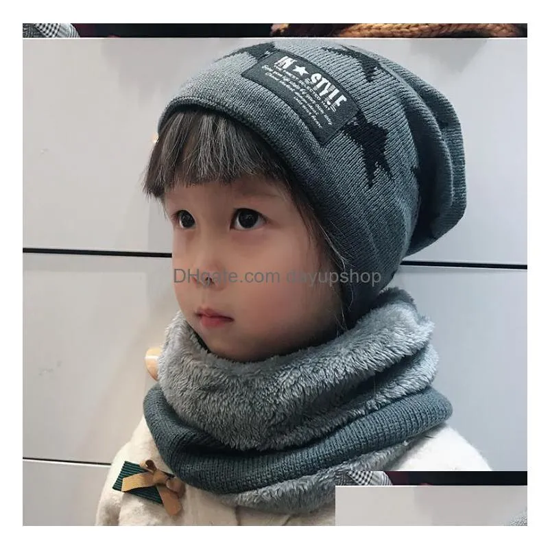 Enfants Tricoté Chapeau Écharpe Ensemble Bonnets Foulard Costume Polaire  Doublé Chaud Hiver Neige Ski Skl Casquette Enfants Cadeaux De Noël  Livraison Directe Dh5M6 Du 5,54 €