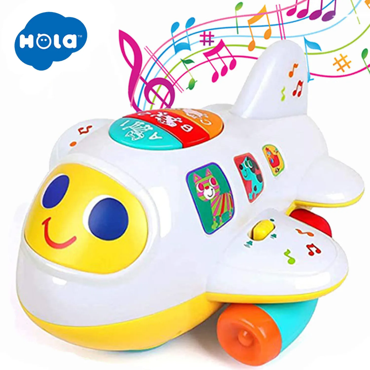 Intelligensleksaker Hola Baby Crawling Airplane Learning Toys - Tidig pedagogisk leksak med lätt musik för ålder 1 - 2 år gammal spädbarn 230919