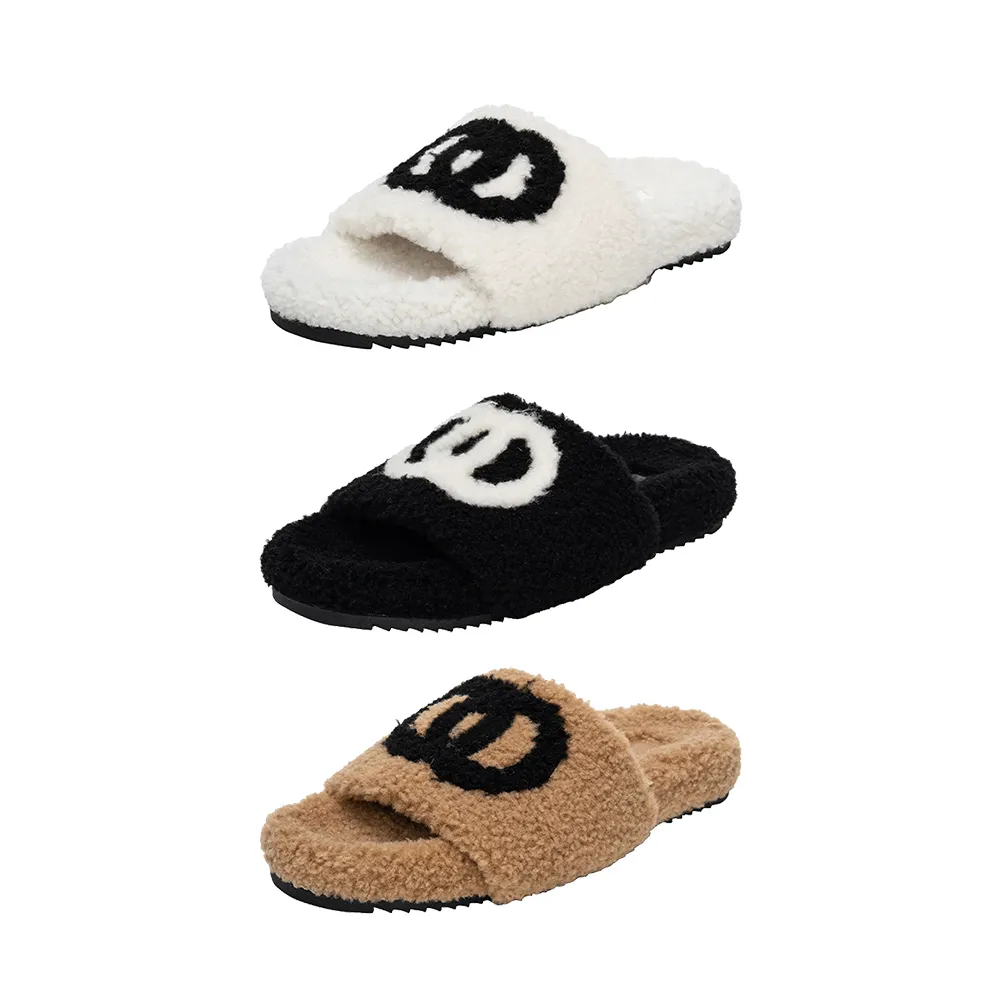 Designer Fur Slides For Women Luxury Wool Furry Glerups Wool Slipperss For Winter Indoor Office Casual Wear Fuzzy Flat Sandals With Fluffy Flip Flop Slipper Available In Sizes 36 42 From Cfxxyshoes