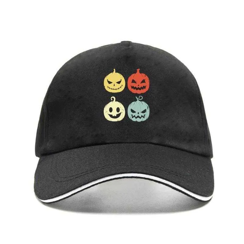 Винтажные шляпы с изображением тыквы на Хэллоуин, подарок, черная, темно-синяя бейсболка с плоскими полями, высококачественные повседневные кепки с принтом 230920