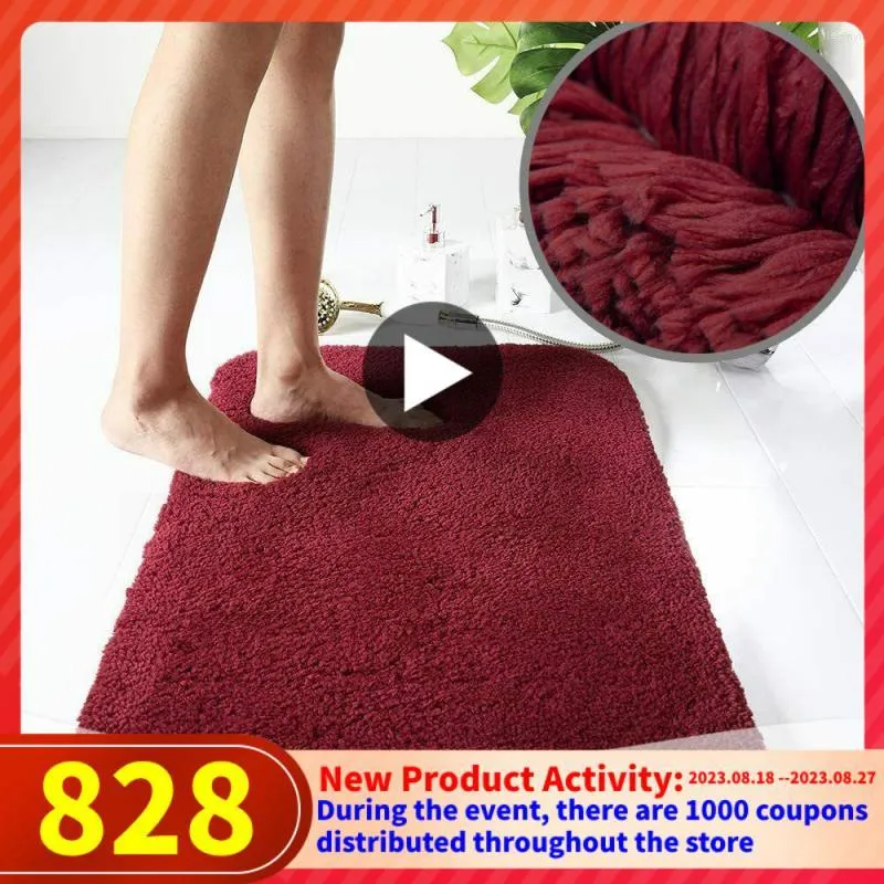 Tapis de bain Tapis de sol de toilette en peluche super épais et luxueux Matériau chenille de haute qualité Support antidérapant Absorption exceptionnelle Durable