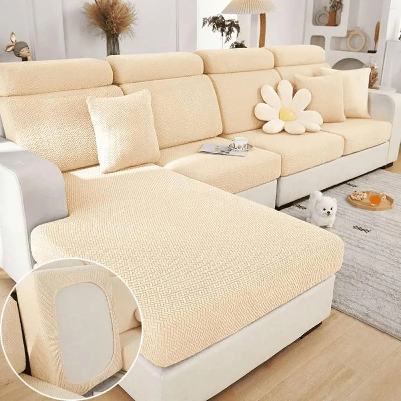 Capas de cadeira sofá secional para chaise em forma de l estiramento 3 almofada sofá slipcovers cães pequeno slipcover