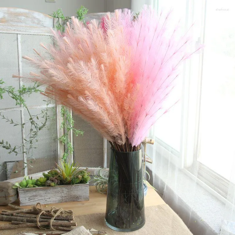 Decorative Flowers Artificial Fur Grass Fake Flower Pampas Boho Decor Wedding Party Home Christmas Pink Room Decoration Accessories