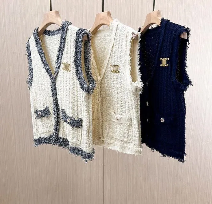 designer jacket women sleeveless V-Neck knit cardigan jackets womens coat