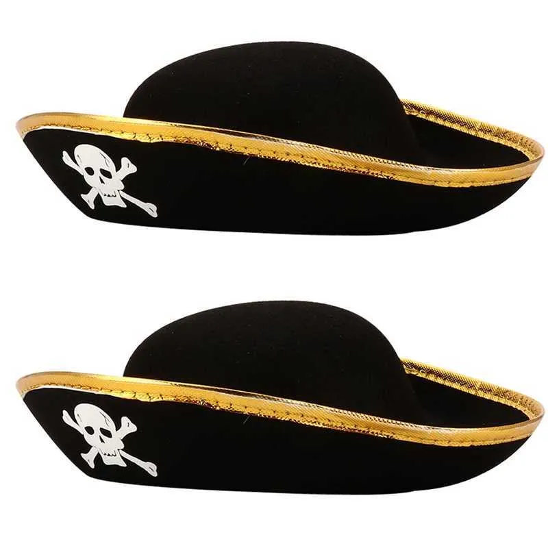 2 pièces chapeau de Pirate capitaine accessoires de déguisement garçon vêtements longs Cosplay enfant Halloween Costumes 230920