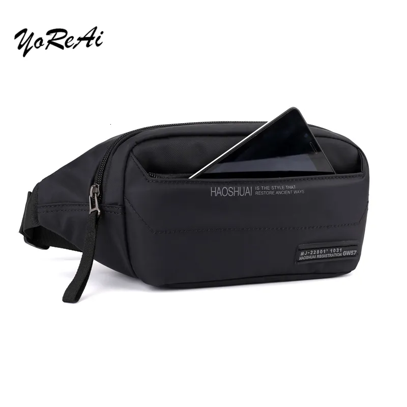 Sacs de plein air Taille extérieure Ceinture Sac Lettre Casual Hommes Fanny Pack Voyage Bumbag Sacs à bandoulière Bandoulière Zipper Poitrine Téléphone Bourse Pochette Garçon 230919