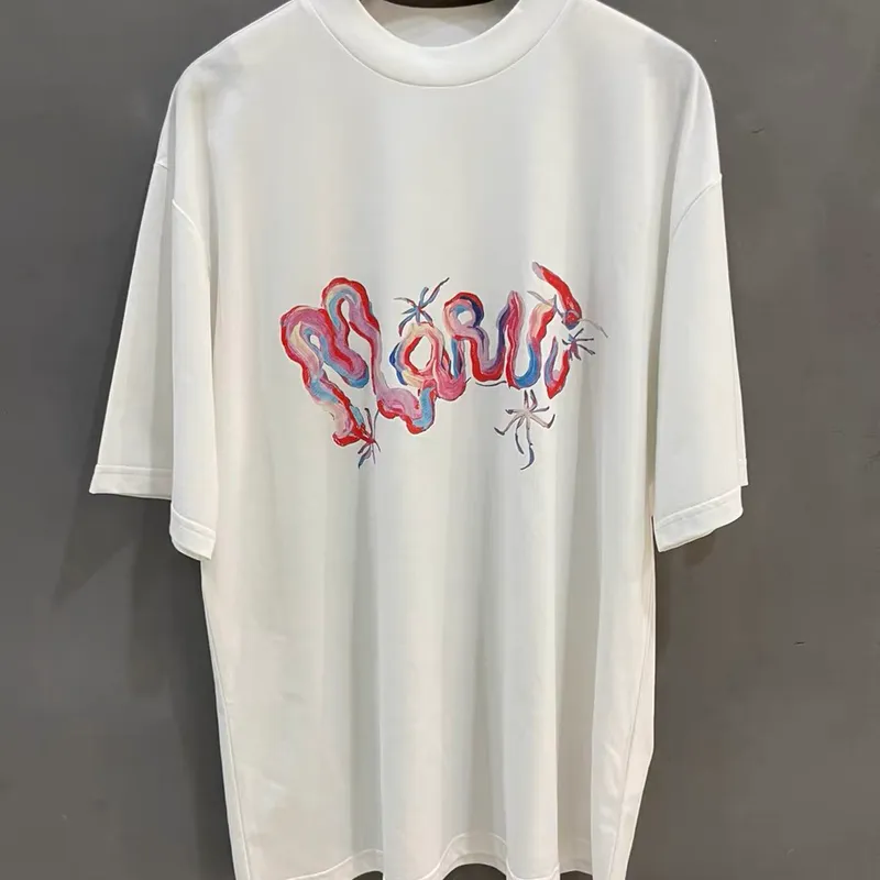 Camiseta de algodón holgada blanca clásica de manga corta de marca de moda de venta al por menor, camiseta de verano para hombres y mujeres para parejas