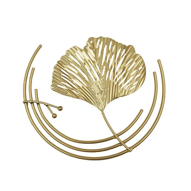 Andere Home Decor Nordic Licht Luxe Gouden Plant Bladeren Wanddecoratie Hanger Woonkamer Bank Achtergrond Haning Ornament Beeldjes Dhmau