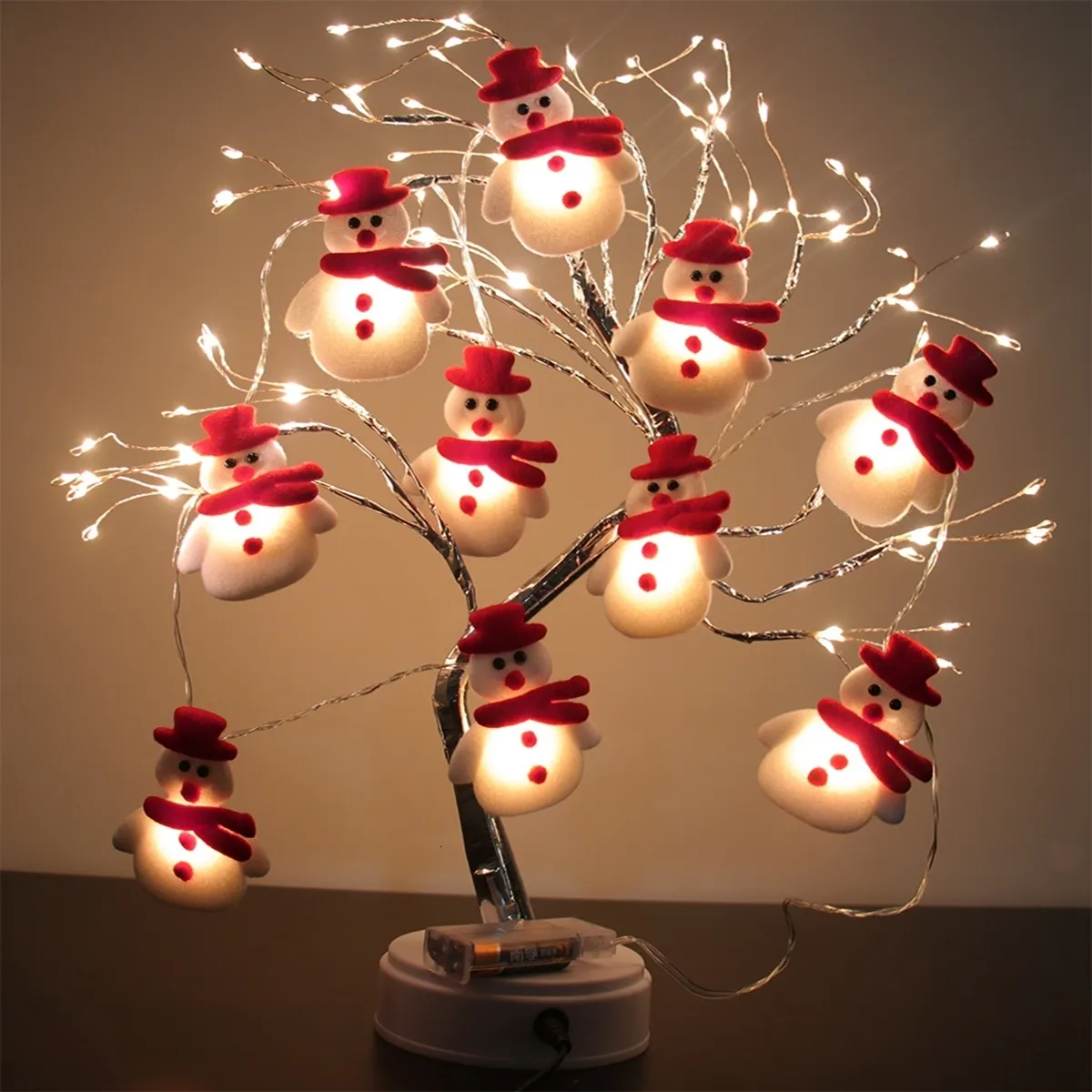 Décorations de Noël Bonhomme de neige LED Guirlande lumineuse Joyeux pour la maison 2023 Ornement d'arbre de Noël Cadeaux de Noël Navidad 230919