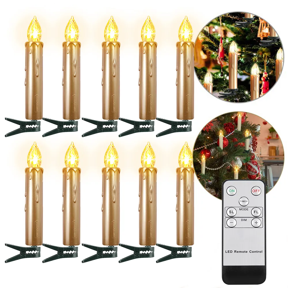 Bougeoir Décoratif De Noël Lumineux - Alimenté Par Piles Ou USB - Couleur Bronze Ou Blanc - 50x30x6 Cm