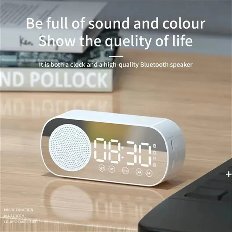 Desk Speaker Clock Bluetooth FM Radio Alarm Clock HiFi Sound Quality HD