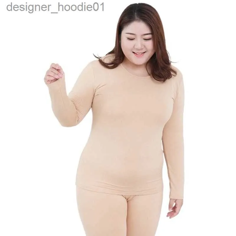 Women's Thermal Underwear New Long Sleeve Women Over Size Thermal Long Johns Autumn Women Long Johns Solid Warm Women Thermal Underwear 3XL 4XL 5XL Wear L230919