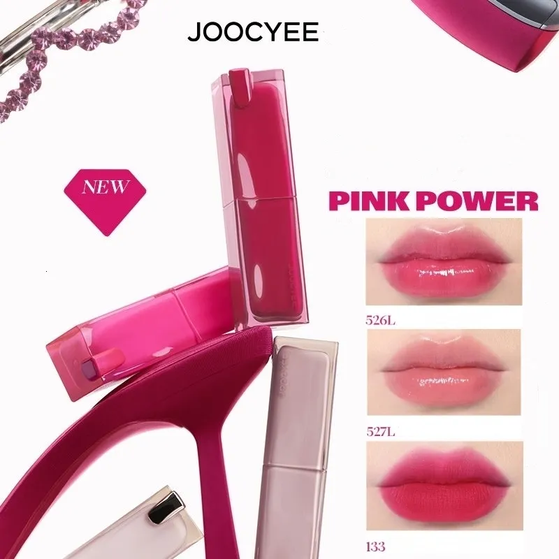 Rossetto JoocyEE Glazed Rouge Upgrade Crystal Pink Powder Series Idrata Rossetto in vetro Trucco labbra Rossetto a lunga durata 230919