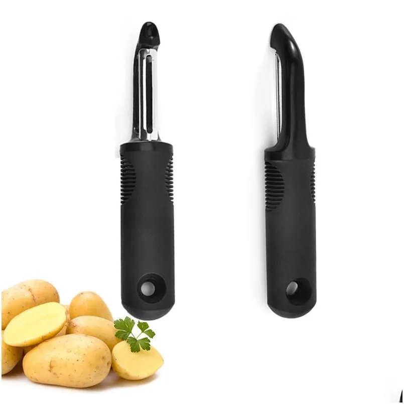 フルーツ野菜ツールピーラー人間工学に基づいたグリップピーラーステンレススチールスイベルブレードポテトリンゴにんじんキュウリキッチのためのナイフのピーリングナイフdhtwy
