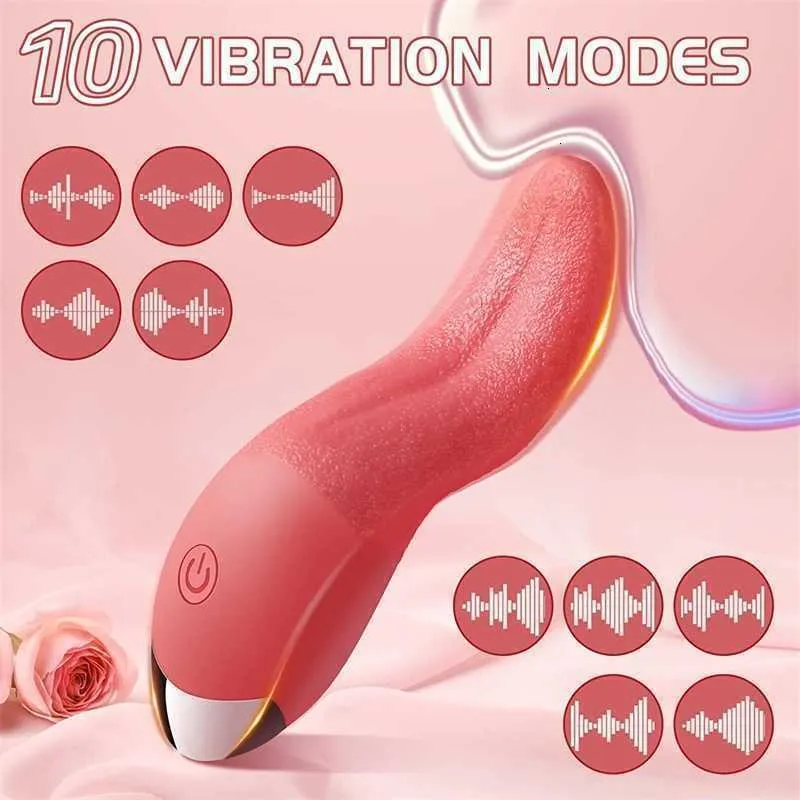 Seksspeeltje Massager Licklip 10 Modi Stimulator Tong Likken Vibrators g Spot Clitoris Dildo Tepel Masturbator voor Vrouwen