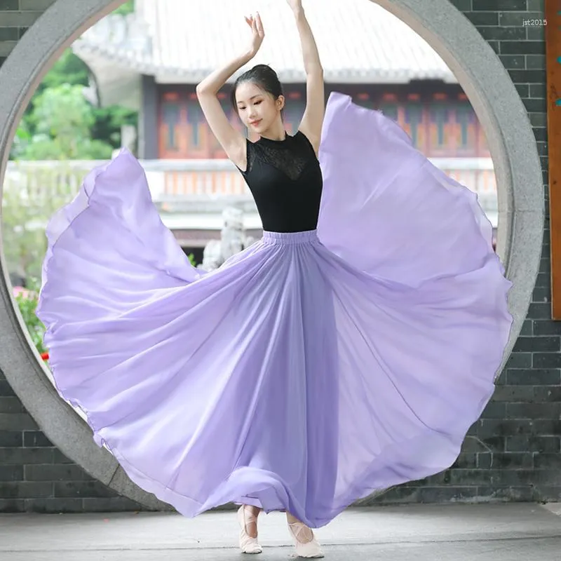 Stage Wear Chiffon Flamenco Skirt Women Paso Doble Festival Outfit Double Layer Costume Gypsy Cothes Classical Dancewear DL8853