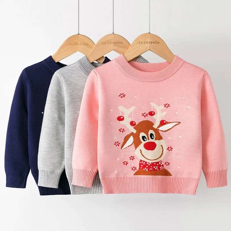 Pullover 16 Years Baby Girls Boys Christmas Autumn Children Sweater Clothing Knitwear Knitted Kids Party Sweaters 2023 230918
